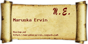 Maruska Ervin névjegykártya