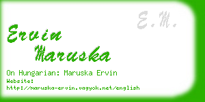 ervin maruska business card